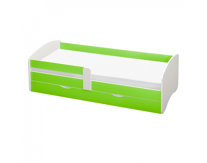 Jednolôžková posteľ s roštom a úložným priestorom Cocolino 80x160 cm - biela / zelená
