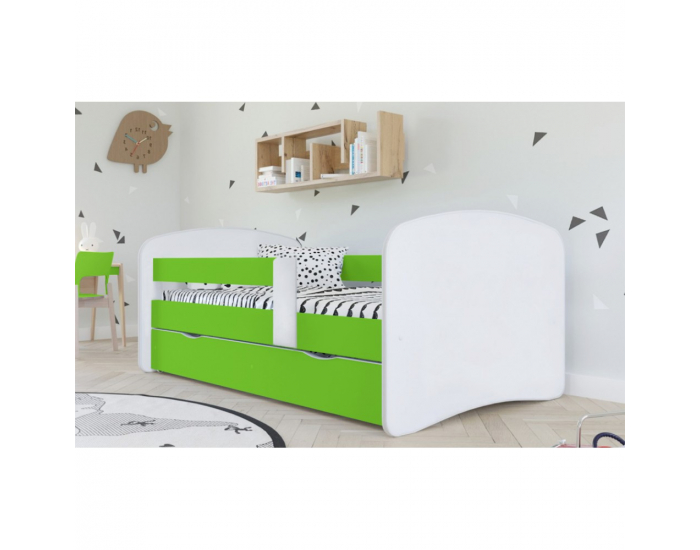 Jednolôžková posteľ s roštom a úložným priestorom Cocolino 80x160 cm - biela / zelená