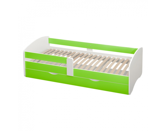 Jednolôžková posteľ s roštom a úložným priestorom Cocolino 90x200 cm - biela / zelená