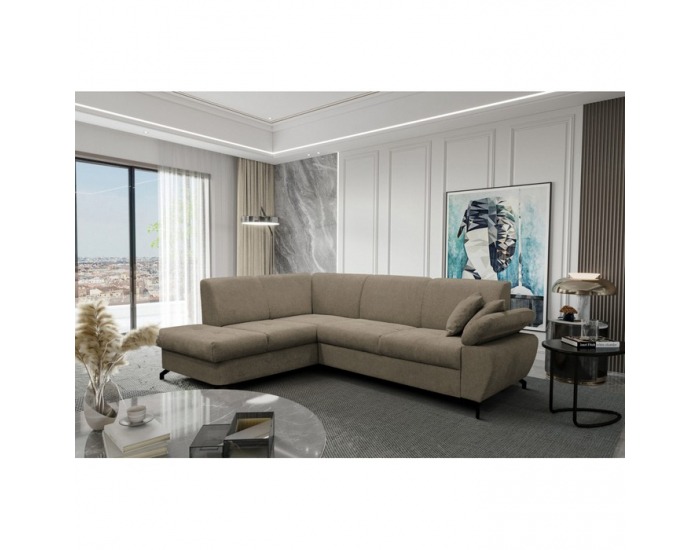 Rohová sedačka s rozkladom Cohen Roh L - hnedá