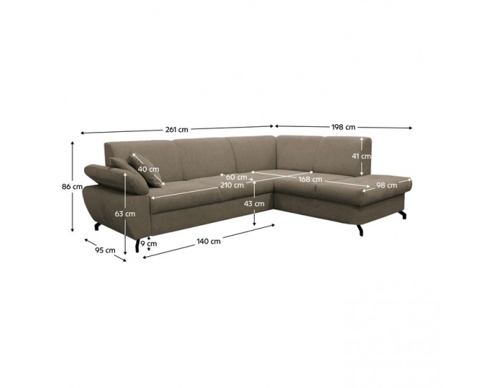 Rohová sedačka s rozkladom Cohen Roh P - hnedá