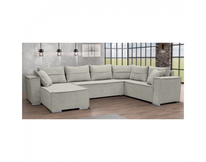 Rohová sedačka U s rozkladom Colin U Uni L/P - béžová (taupe)