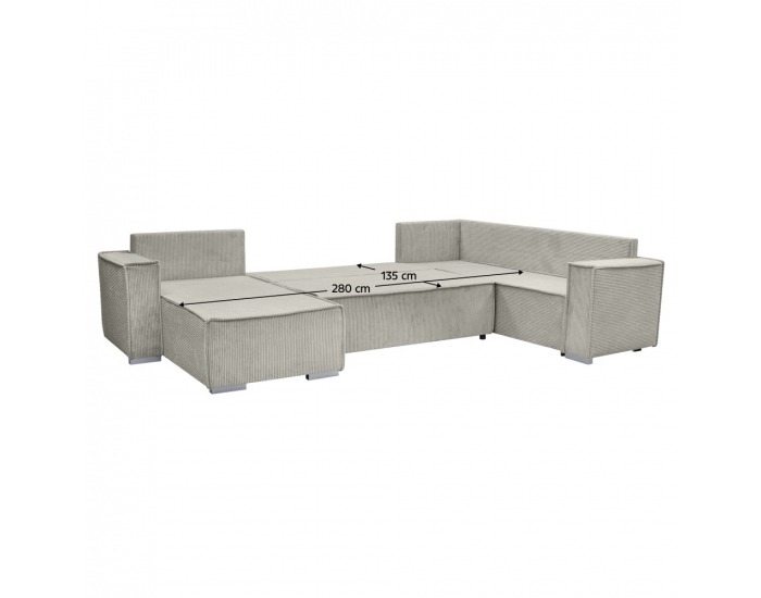 Rohová sedačka U s rozkladom Colin U Uni L/P - béžová (taupe)