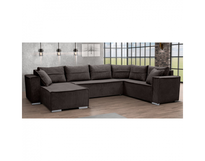 Rohová sedačka U s rozkladom Colin U Uni L/P - hnedá