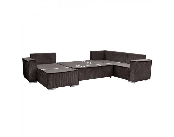 Rohová sedačka U s rozkladom Colin U Uni L/P - hnedá