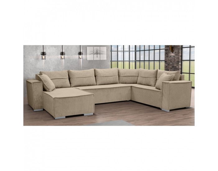 Rohová sedačka U s rozkladom Colin U Uni L/P - svetlohnedá