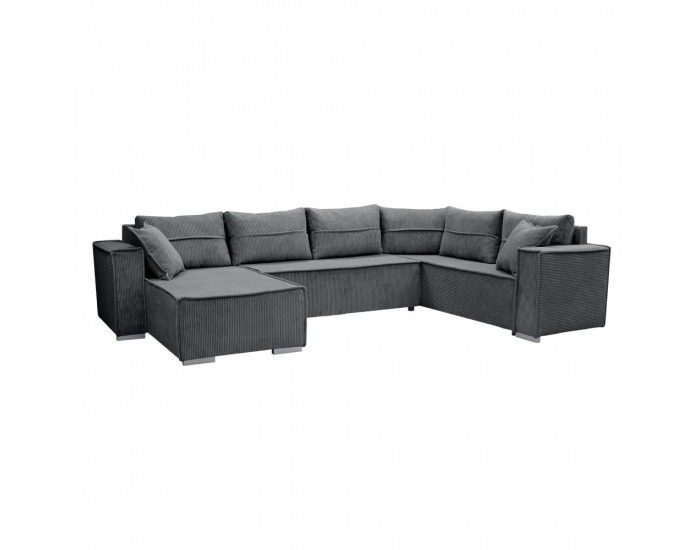 Rohová sedačka U s rozkladom Colin U Uni L/P - tmavosivá