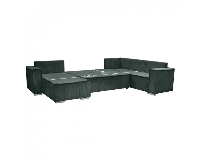 Rohová sedačka U s rozkladom Colin U Uni L/P - zelená