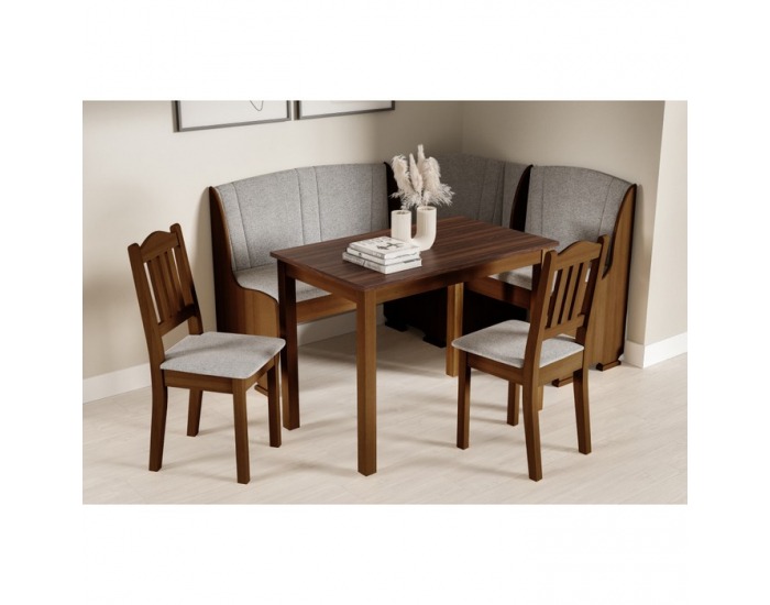 Rohová lavica do kuchyne Colton - bronz hnedý / svetlosivá