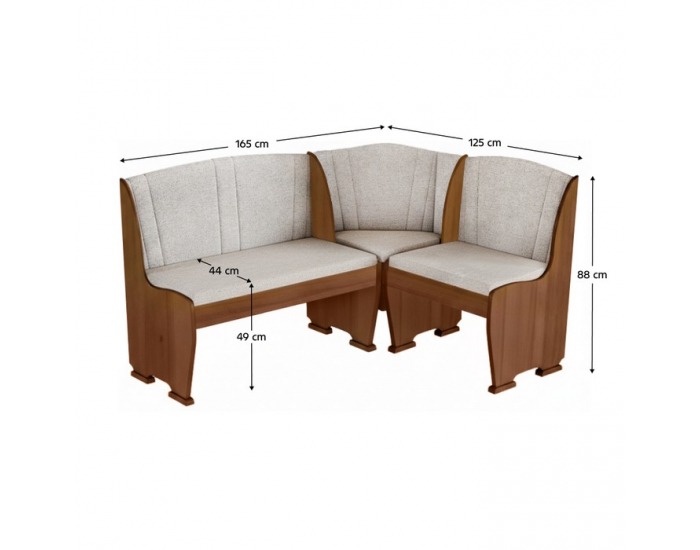 Rohová lavica do kuchyne Colton - bronz hnedý / svetlosivá