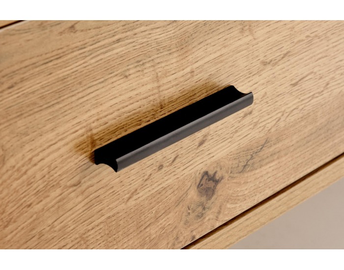 Konferenčný stolík s úložným priestorom Costanza - dub prírodný / čierna / priehľadná