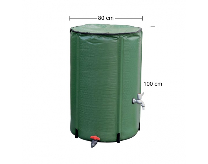 Skladací zásobník na dažďovú vodu Counter 500 - zelená