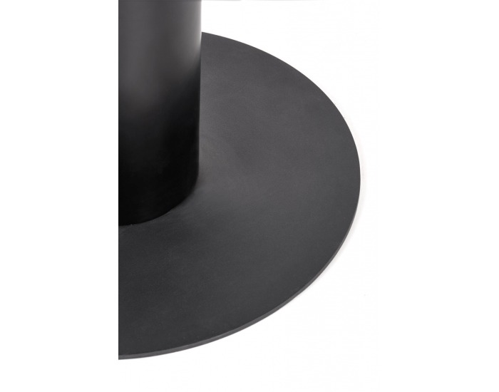 Okrúhly rozkladací jedálenský stôl Cristiano - čierny mramor / čierna