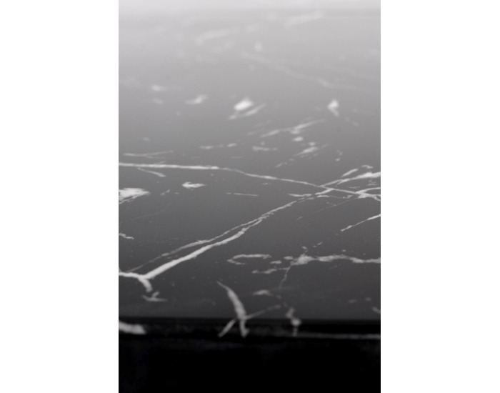 Okrúhly rozkladací jedálenský stôl Cristiano - čierny mramor / čierna