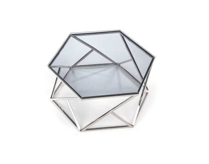 Konferenčný stolík Cristina - dymová / strieborná