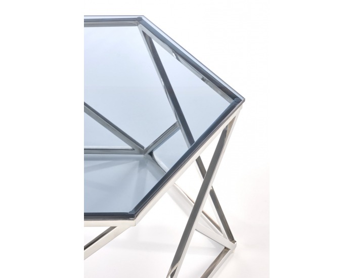 Konferenčný stolík Cristina - dymová / strieborná