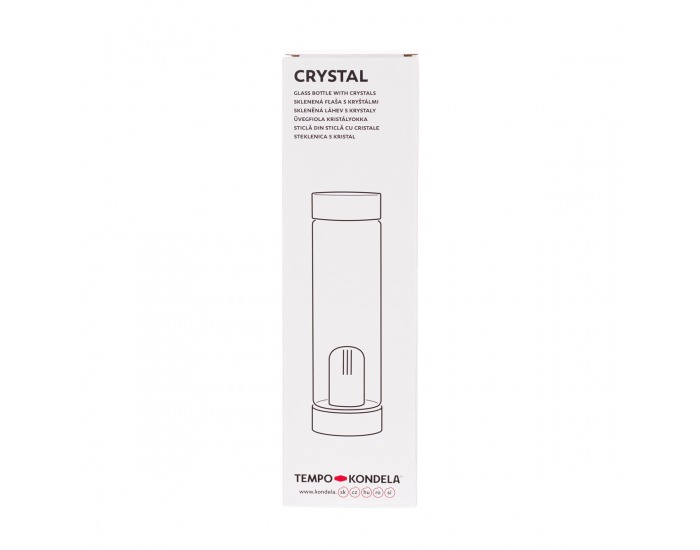 Sklenená fľaša s jaspisom Crystal 500 ml - priehľadná