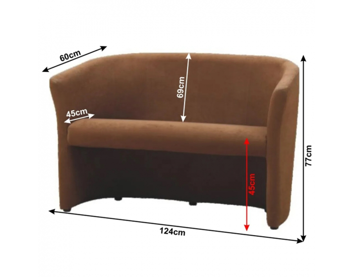 Konferenčné dvojkreslo Cuba - hnedá látka