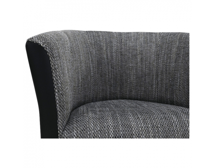 Konferenčné kreslo Cuba - čierna ekokoža / sivý melírovaný šenil