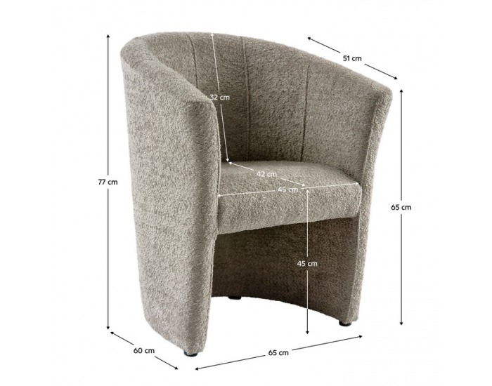 Konferenčné kreslo Cuba - sivobéžová (taupe) látka Coral