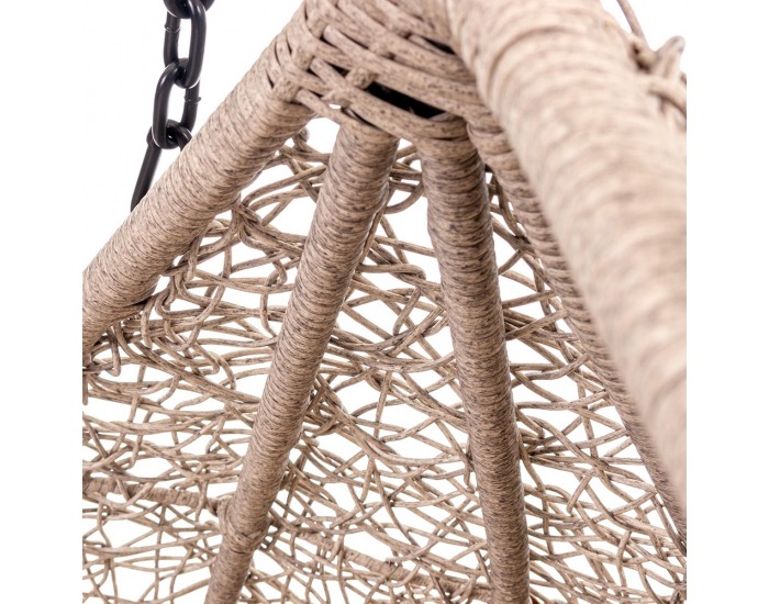 Závesné hojdacie kreslo Cuban - béžový ratan / béžové podušky