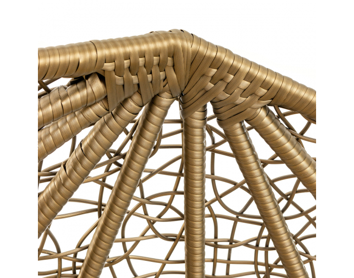 Závesné hojdacie kreslo Cuban - zlatohnedý ratan / béžové podušky