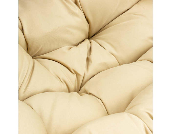 Závesné hojdacie kreslo Cuban - zlatohnedý ratan / béžové podušky