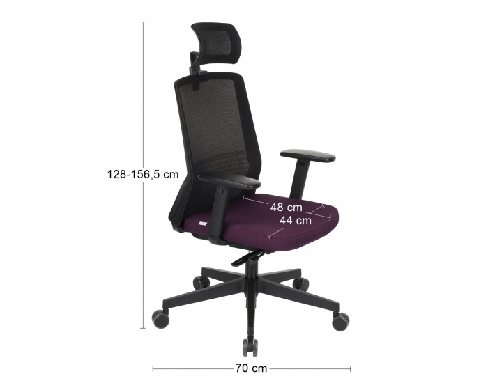 Kancelárska stolička s podrúčkami Cupra BS HD - fialová / čierna