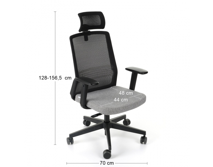 Kancelárska stolička s podrúčkami Cupra BS HD - sivá / čierna
