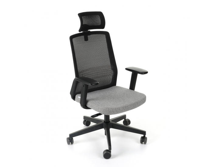 Kancelárska stolička s podrúčkami Cupra BS HD - sivá / čierna