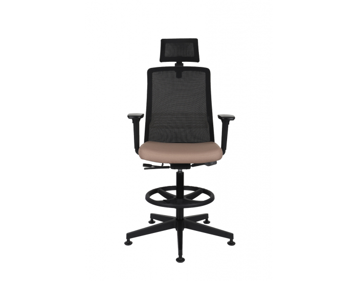 Kancelárska stolička s podnožkou Cupra BS HD RB - hnedá / čierna