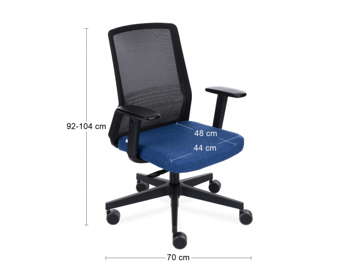 Kancelárska stolička s podrúčkami Cupra BS - tmavomodrá / čierna