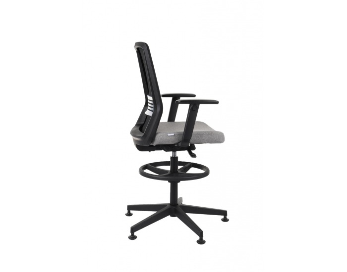 Kancelárska stolička s podrúčkami a podnožkou Cupra BS RB - sivá / čierna