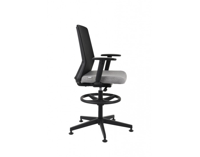 Kancelárska stolička s podrúčkami a podnožkou Cupra BS RB - sivá / čierna
