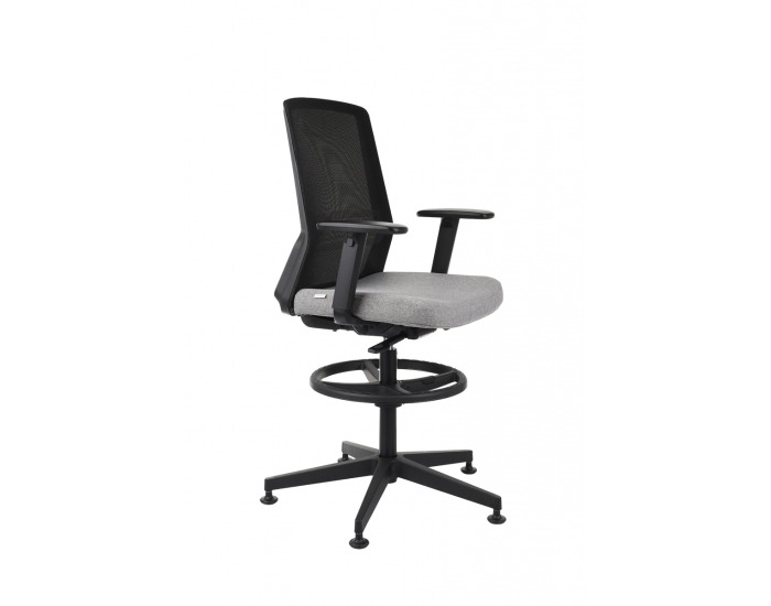 Kancelárska stolička s podrúčkami a podnožkou Cupra BS RB - sivá / čierna