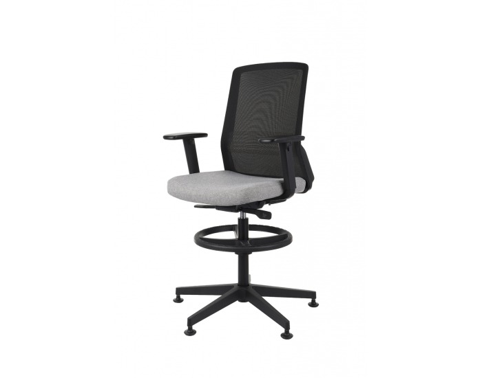 Kancelárska stolička s podrúčkami a podnožkou Cupra BS RB - sivá / čierna