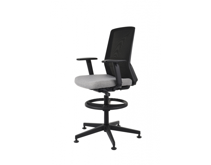 Kancelárska stolička s podrúčkami a podnožkou Cupra BS RB - sivá / čierna