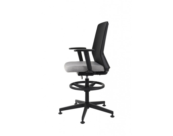 Kancelárska stolička s podrúčkami a podnožkou Cupra BS RB - sivá / čierna