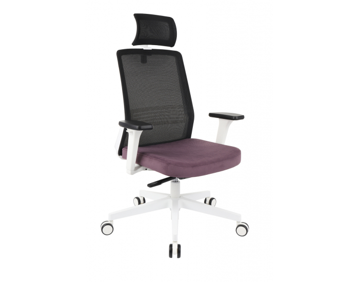 Kancelárska stolička s podrúčkami Cupra WS HD - fialová / čierna / biela
