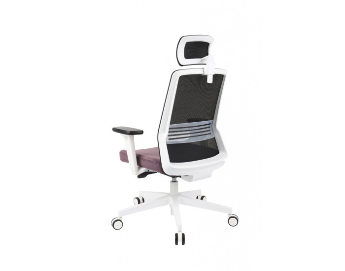 Kancelárska stolička s podrúčkami Cupra WS HD - fialová / čierna / biela