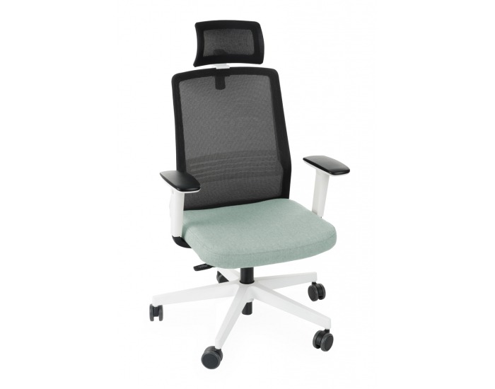Kancelárska stolička s podrúčkami Cupra WS HD - mentolová / čierna / biela