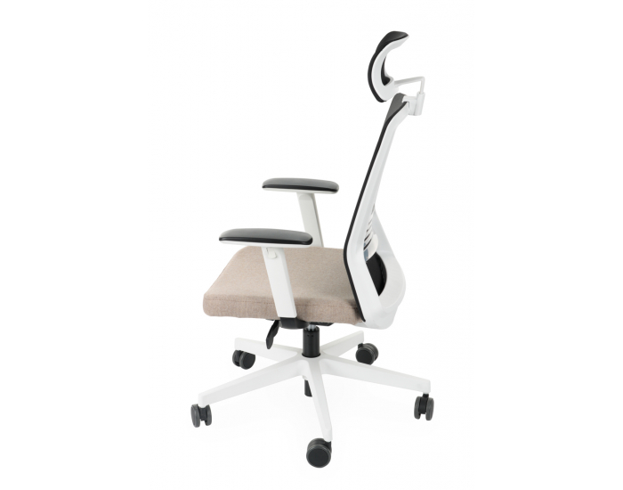 Kancelárska stolička s podrúčkami Cupra WS HD - svetlohnedá / čierna / biela