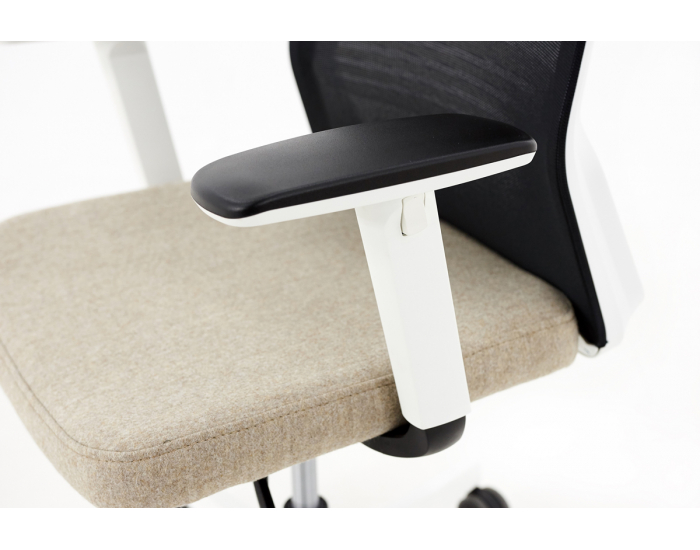 Kancelárska stolička s podrúčkami Cupra WS HD - svetlohnedá / čierna / biela