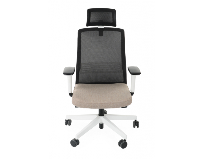 Kancelárska stolička s podrúčkami Cupra WS HD - svetlohnedá / čierna / biela