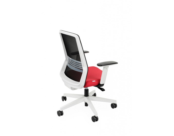 Kancelárska stolička s podrúčkami Cupra WS - červená / čierna / biela