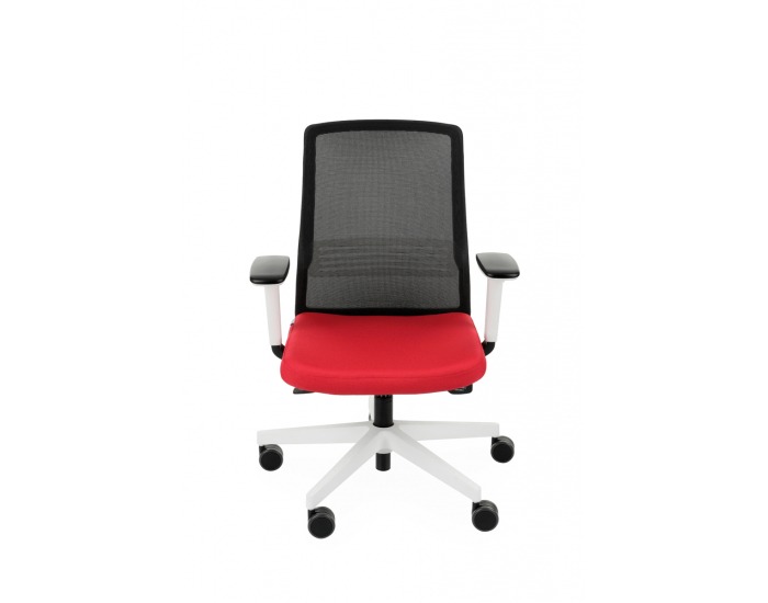 Kancelárska stolička s podrúčkami Cupra WS - červená / čierna / biela