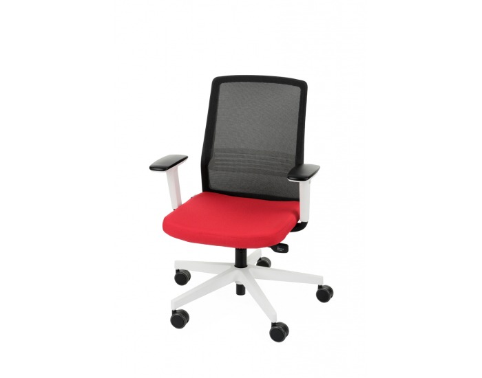 Kancelárska stolička s podrúčkami Cupra WS - červená / čierna / biela