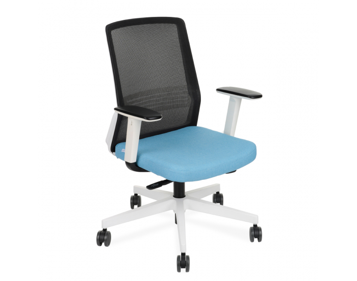 Kancelárska stolička s podrúčkami Cupra WS - svetlomodrá / čierna / biela