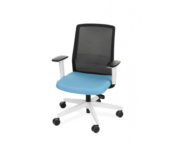 Kancelárska stolička s podrúčkami Cupra WS - svetlomodrá / čierna / biela