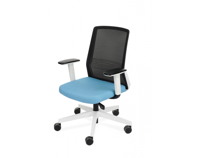 Kancelárska stolička s podrúčkami Cupra WS - svetlomodrá / čierna / biela